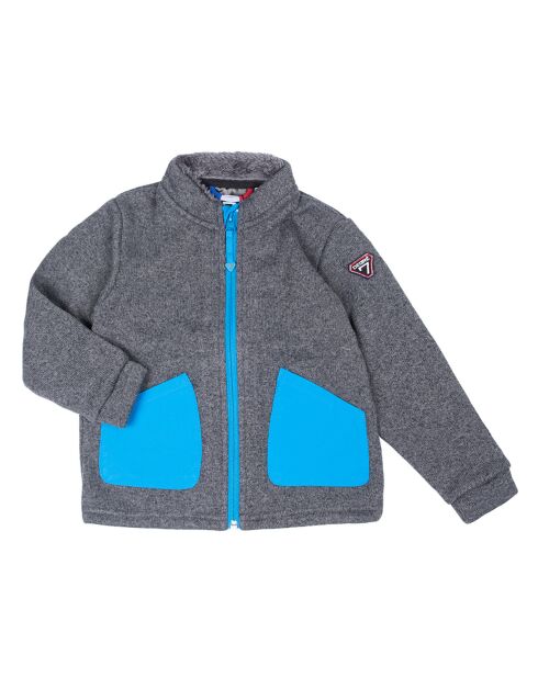 Veste Polaire Fluffy gris/bleu