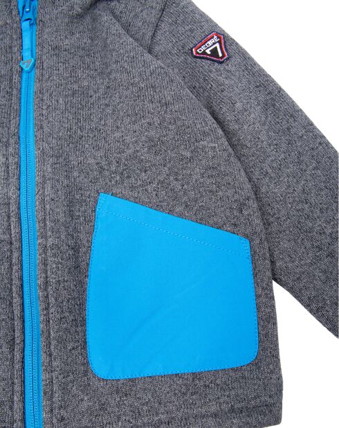 Veste Polaire Fluffy gris/bleu