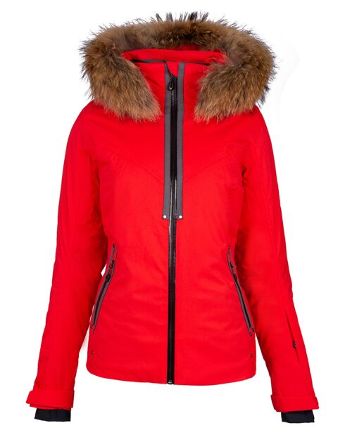 Veste de ski Geod fausse fourrure rouge