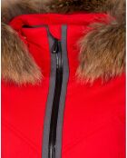 Veste de ski Geod fausse fourrure rouge