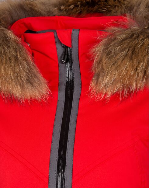 Veste de ski Geod fausse fourrure rouge