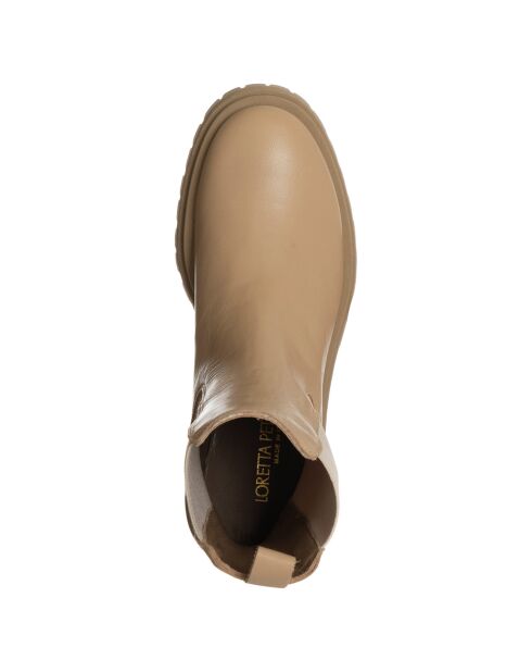Chelsea Boots en Cuir Oumaima beiges - Talon 4.5cm