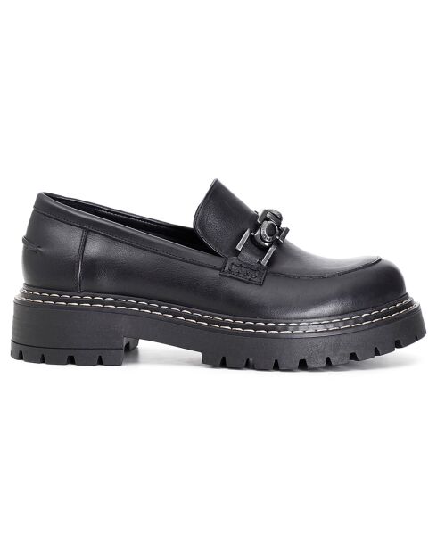 Zwarte loafers van marineleer
