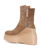 Boots en Velours de cuir Sofia camel
