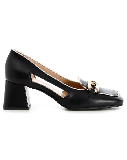 Mocassins en Cuir Chloé noirs - Talon 5 cm