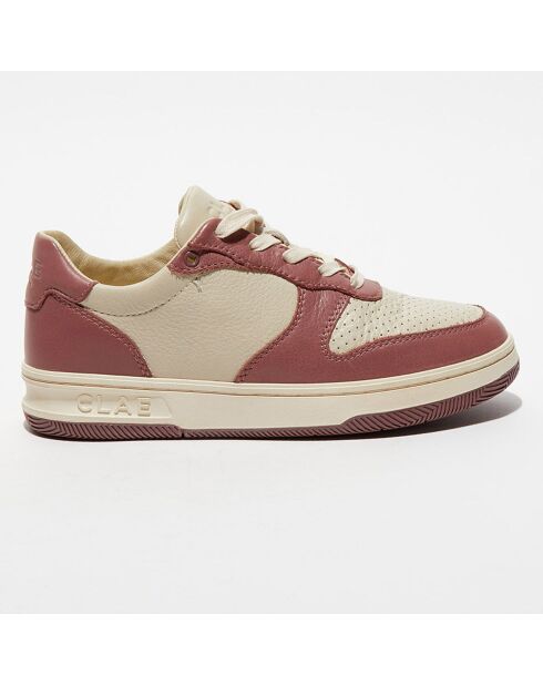 Baskets en Cuir Malone beige/rose