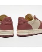 Baskets en Cuir Malone beige/rose
