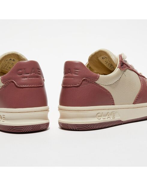 Baskets en Cuir Malone beige/rose