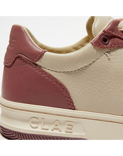 Baskets en Cuir Malone beige/rose