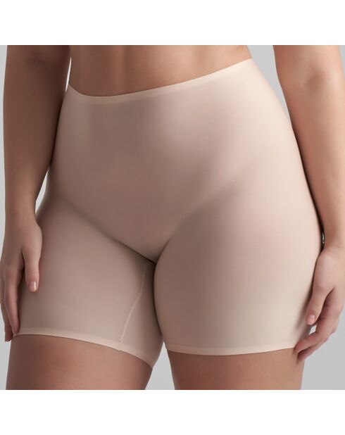 Pantaloncini beige elasticizzati a vita media