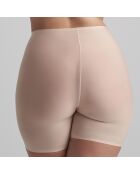 Pantalones cortos de cintura media elásticos de color beige