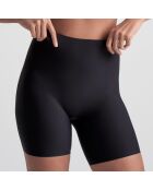 Schwarze, dehnbare Shorts mit mittlerer Taille