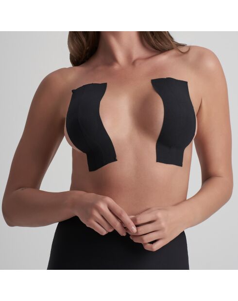 Zwarte dubbelzijdige borsttape - 5 cm