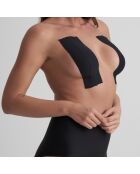 Zwarte dubbelzijdige borsttape - 5 cm