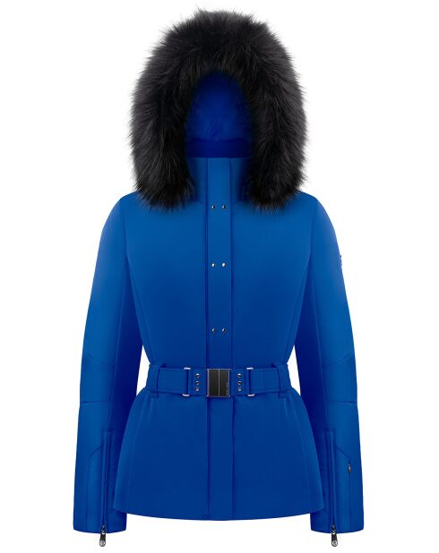 Veste de ski Stretch fausse fourrure bleue