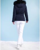 Veste de ski Stretch fausse fourrure bleu foncé