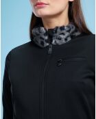 Gilet Interlock Fleece léopard noir