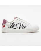 Baskets en Cuir Simone La Vie en Rose blanches