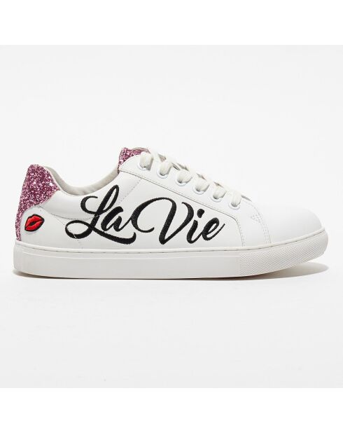 Baskets en Cuir Simone La Vie en Rose blanches