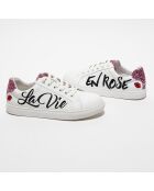 Baskets en Cuir Simone La Vie en Rose blanches