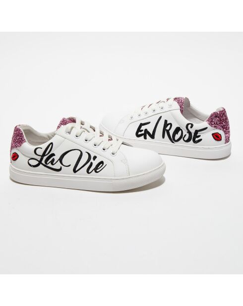 Baskets en Cuir Simone La Vie en Rose blanches
