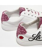 Baskets en Cuir Simone La Vie en Rose blanches