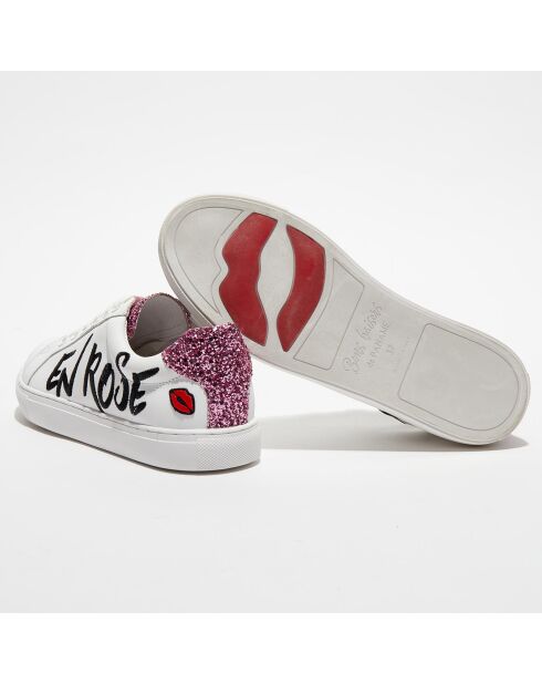 Baskets en Cuir Simone La Vie en Rose blanches