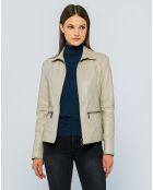 Veste en Cuir Paola beige