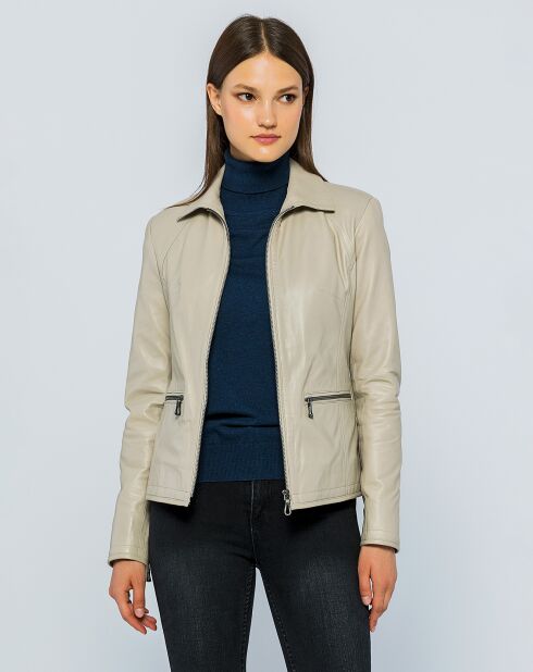 Veste en Cuir Paola beige
