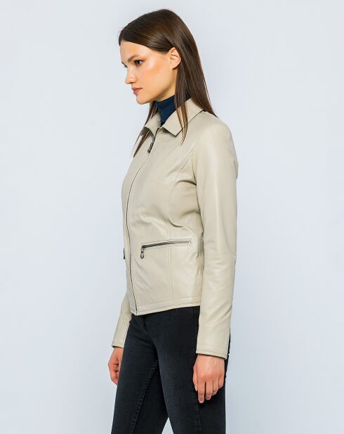 Veste en Cuir Paola beige