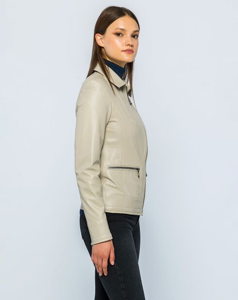 Veste en Cuir Paola beige