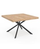 Table repas Soline 120cm plateau carré pieds croisés noirs