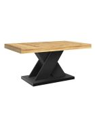 Table basse Alexia pieds croisés bois et noir L100cm