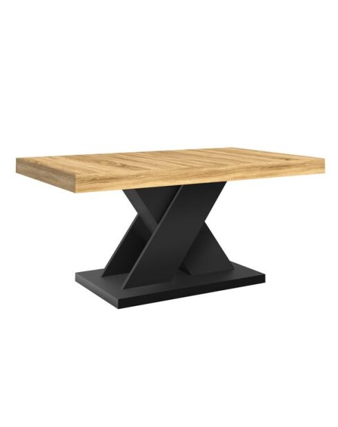 Table basse Alexia pieds croisés bois et noir L100cm