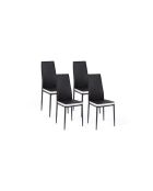 4 Chaises Jodie assises matelassées noires