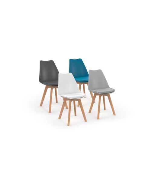 4 Chaises Nordia assises multicolores