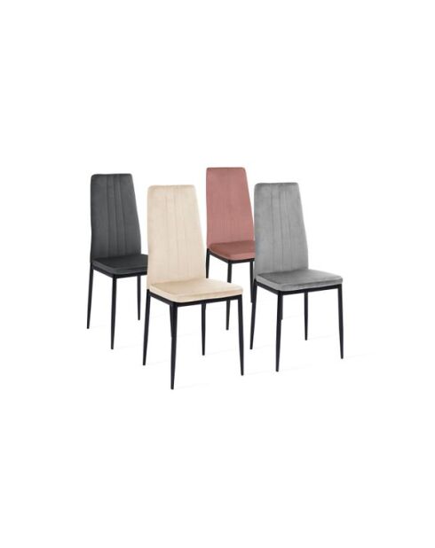 4 Chaises Jade en velours multicolores