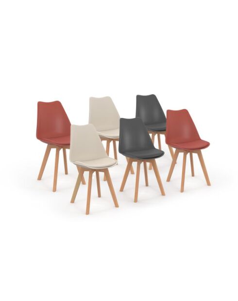 6 Chaises Nordia assise multicolores