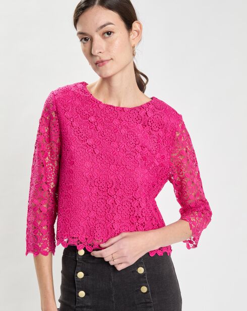 Blouse en Guipure Bleya fuchsia