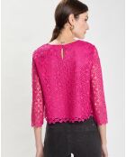 Blouse en Guipure Bleya fuchsia