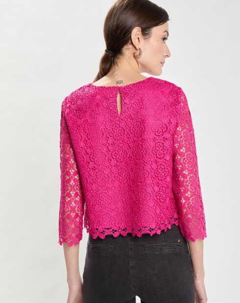 Blouse en Guipure Bleya fuchsia