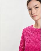 Blouse en Guipure Bleya fuchsia