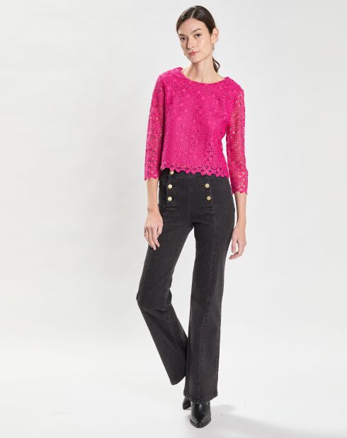 Blouse en Guipure Bleya fuchsia