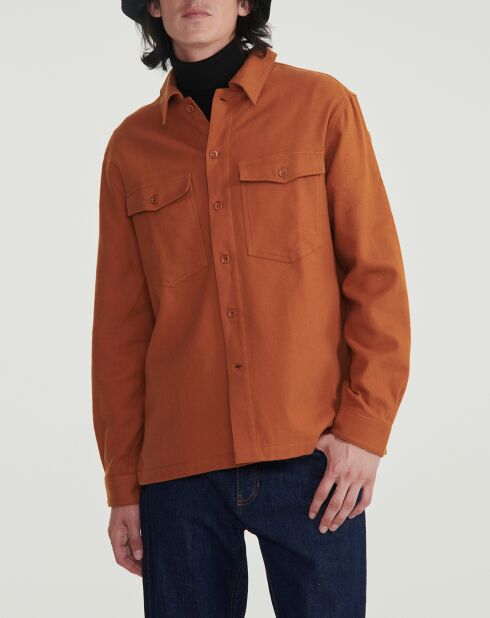 Surchemise 100% Coton Bio à carreaux moka