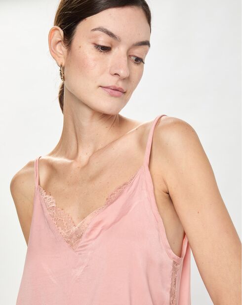 Caraco à Dentelle Dila rose poudre