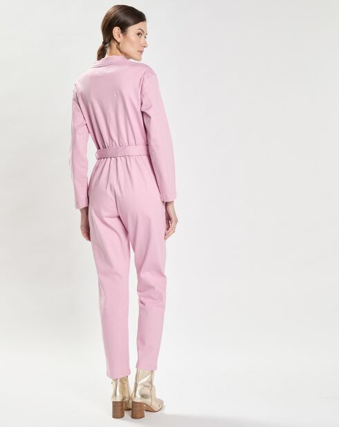 Combinaison en jean Rêve rose baby