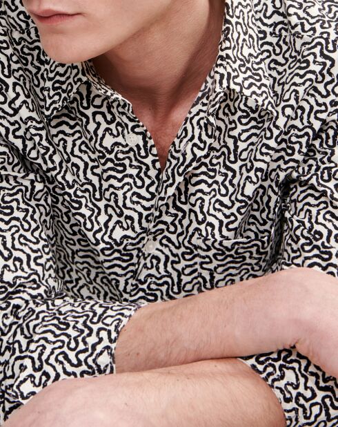 Chemise imprimée lait/noir