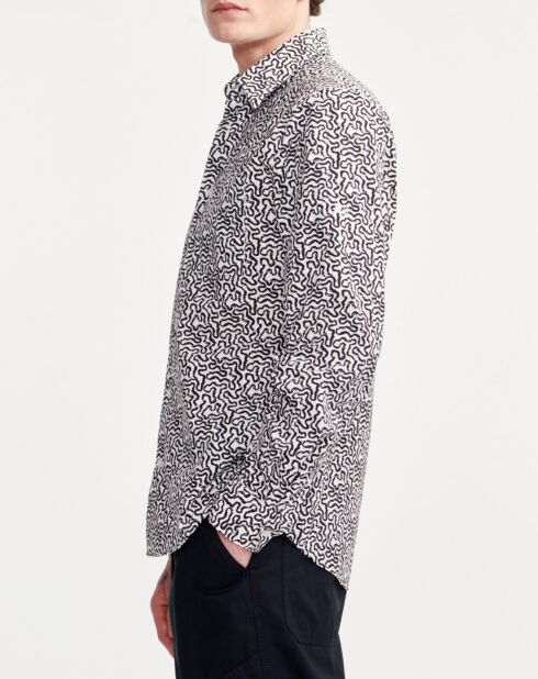 Chemise imprimée lait/noir
