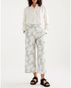 Pantalon large imprimé reseda
