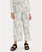 Pantalon large imprimé reseda
